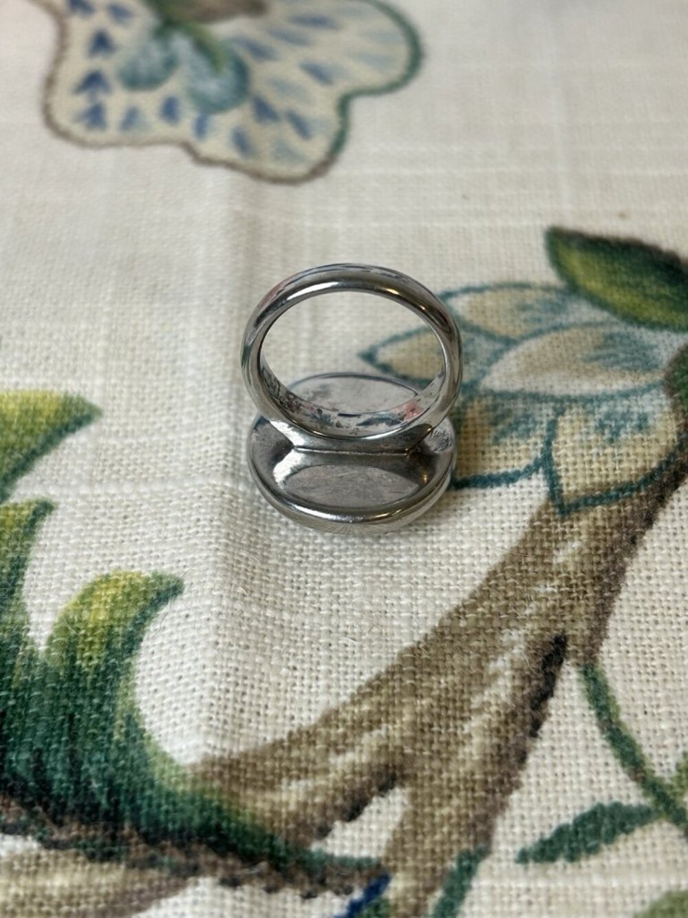 Sterling Silver Green Ring Gemstone Size 6 MCM Retro Statement Jewelry Round Fun - Picture 10 of 12